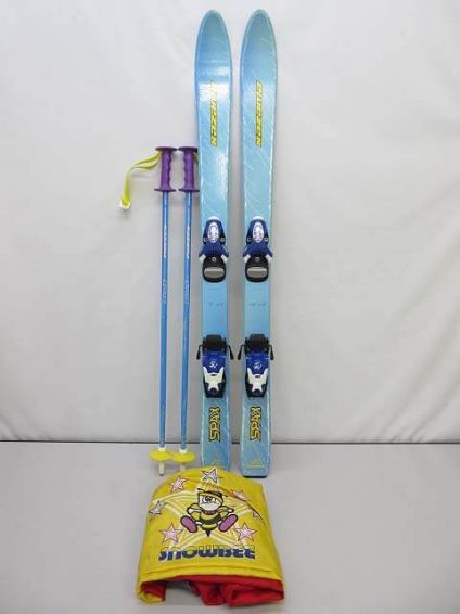 カザマ　ジュニア　スキー3点セット　110cm　水色