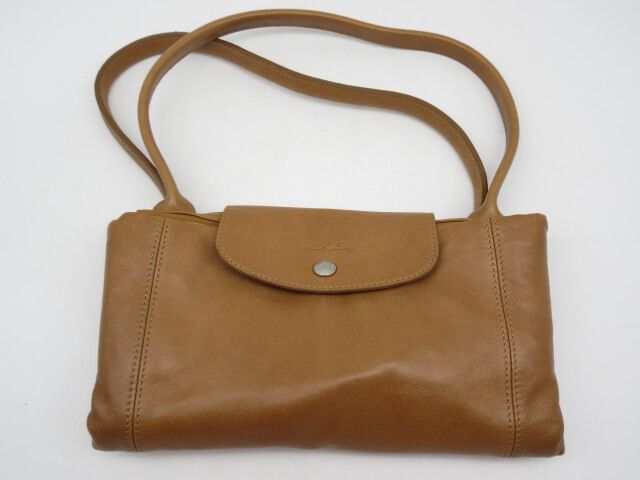 LONGCHAMP（ロンシャン）　レザートート　ライトブラウン　折りたたみ