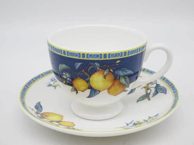 Wedgwood（ウェッジウッド）　カップ＆ソーサー　シトロンズ　青×黄　1客