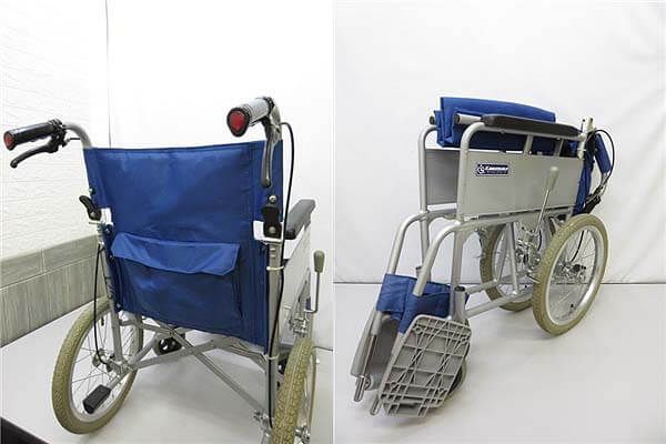 カワムラサイクル　アルミ介助用車椅子　ブルー