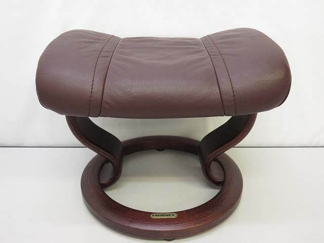 EKORNES（エコーネス）　オットマン　ブラウン系　レザー　木脚