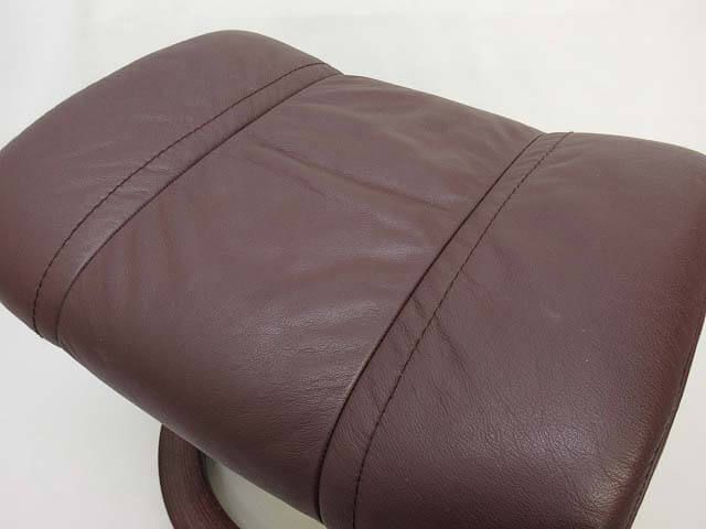 EKORNES（エコーネス）　オットマン　ブラウン系　レザー　木脚