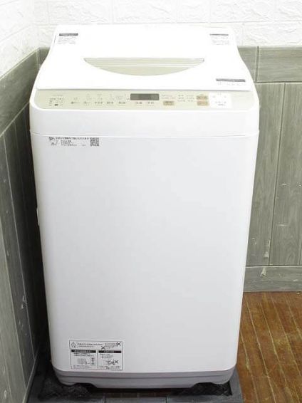 SHARP（シャープ）　縦型洗濯乾燥機　5.5kg　乾燥3.5kg　ゴールド系