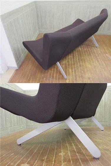 カッシーナ　ブーメランソファ　2人掛け　ダークブラウン系　布張り　Cassina ixc.