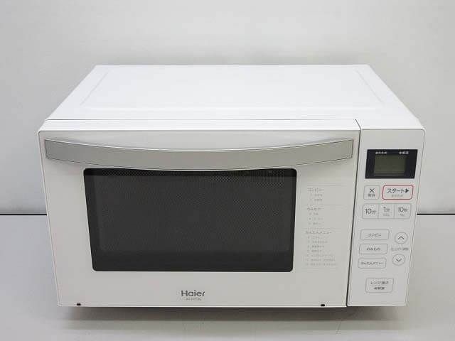 電子レンジ　18L　ホワイト　フラットテーブル　ヘルツフリー　ハイアール　Haier