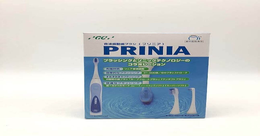 電動歯ブラシ　プリニア　PRINIA　音波振動歯ブラシ　歯科医院専用　ホワイト×ブルー　充電式　カーブフロードブラシ