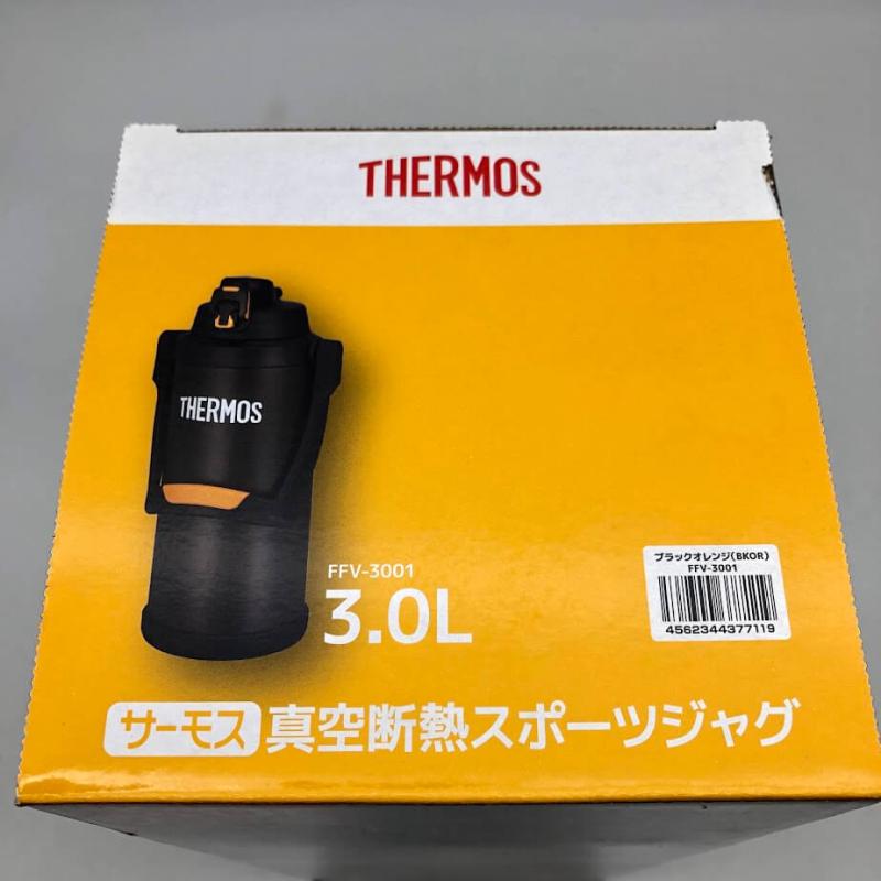 サーモス スポーツジャグ 3L 保冷専用 水筒 黒 スポーツ飲料OK THRMOS BKOR ブラックオレンジ ステンレス製