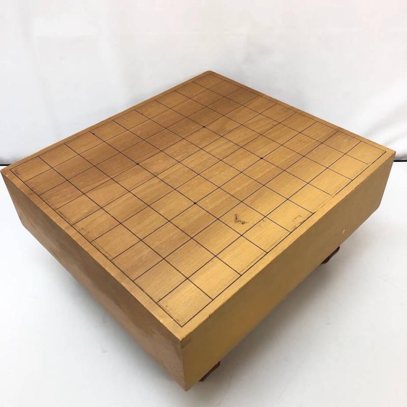 足付き 将棋盤 3寸 天然木 33×36cm 駒付き 高さ20cm 木製 木目 脚付