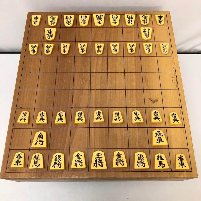 足付き 将棋盤 3寸 天然木 33×36cm 駒付き 高さ20cm 木製 木目 脚付