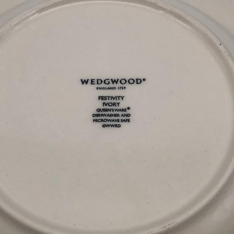 ウェッジウッド スープ皿 2枚セット フェスティビティアイボリー プレート ボウル 23cm WEDGWOOD FESTIVITY IVORY QUEEN'S WARE