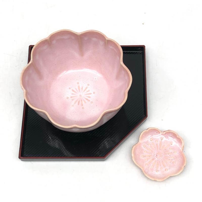 花の和食器セット 小鉢 七宝焼き 小皿 陶器製 桜 ピンク さくら