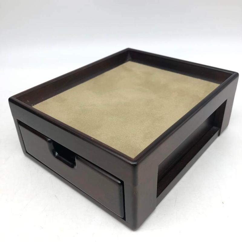 木製 文具ケース＆ミニチェスト ダークブラウン 丸善 森林楽 引出付き 文房具ケース 卓上 小箪笥 2段 ミニタンス こげ茶 小物収納