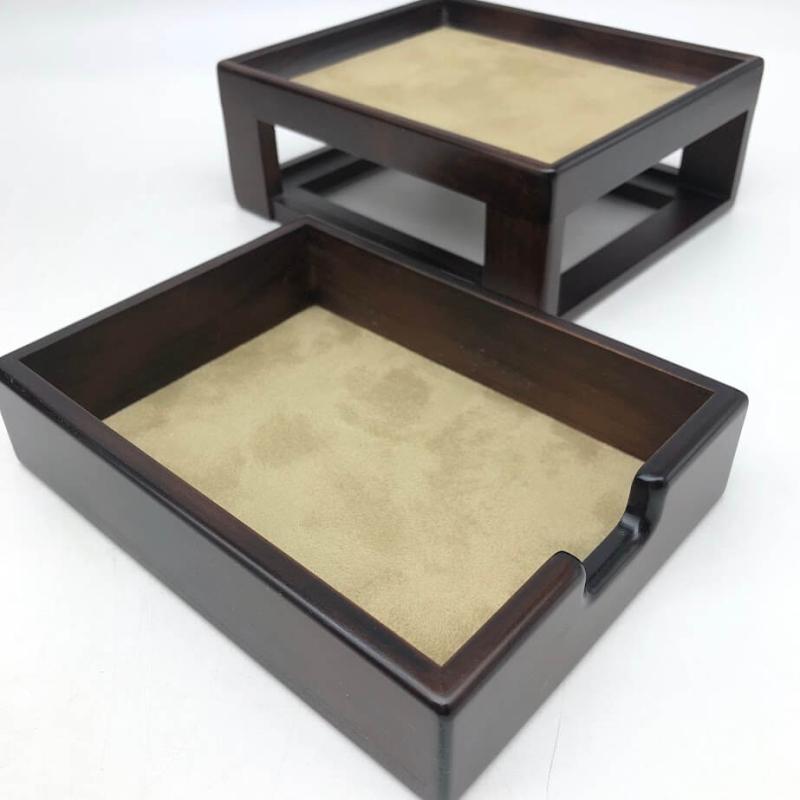 木製 文具ケース＆ミニチェスト ダークブラウン 丸善 森林楽 引出付き 文房具ケース 卓上 小箪笥 2段 ミニタンス こげ茶 小物収納