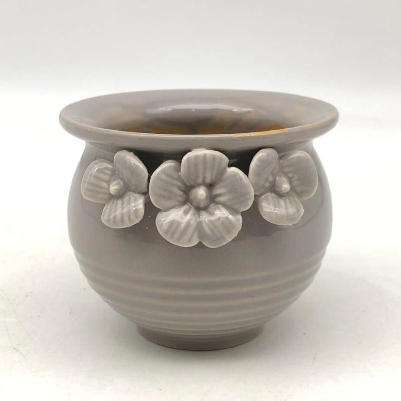 ミニ植木鉢 3号 5個セット ネイビー＆グレージュ 花飾り付 陶器鉢 直径10cm 丸型 フラワーポット プランター ミニ 小さい鉢 かわいい