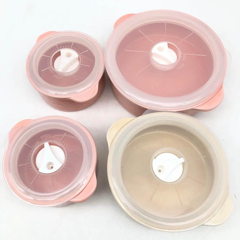 フェイバリットキッチン 保存容器 4個セット 陶器製 蓋付 ピンク アイボリー favorite kitchen