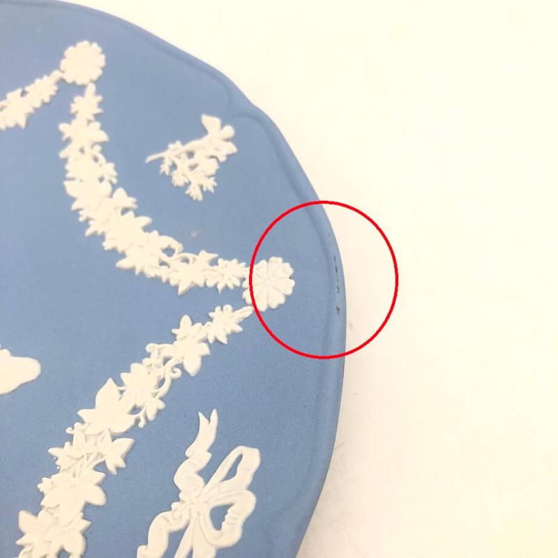 ウェッジウッド イヤープレート 2002年 18cm ジャスパー WEDGWOOD 水色 ブルー 丸皿 飾り皿 食器 洋食器