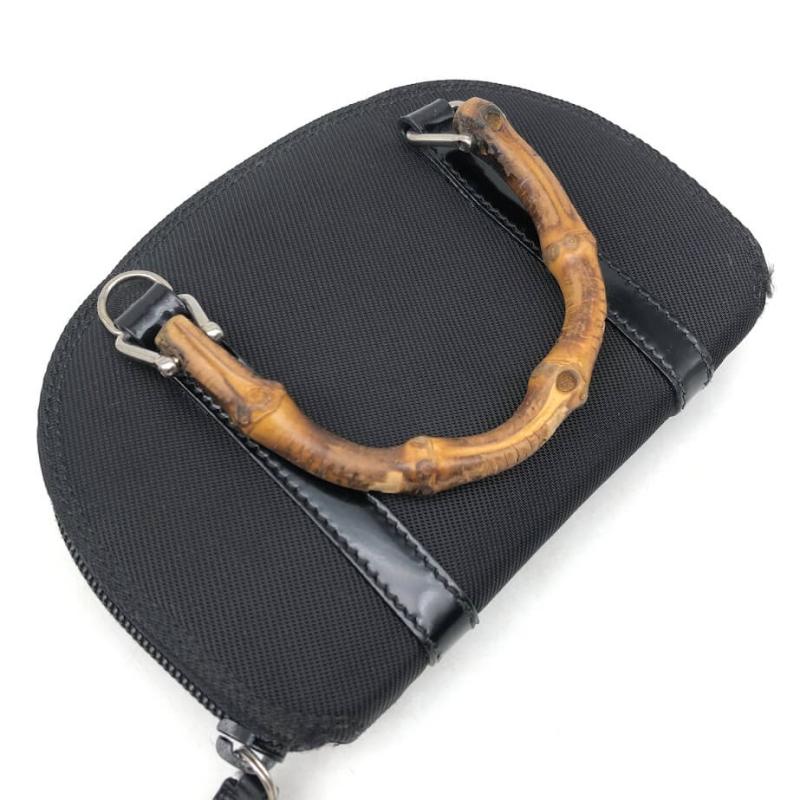 グッチ ミニバッグ ブラック 元箱付 GUCCI 2Way ハンドバッグ ショルダーバッグ 黒 無地
