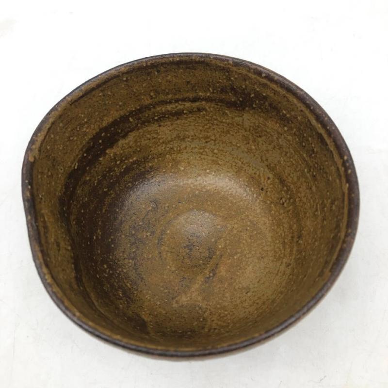 中村与平作 茶碗 桜流水 元箱入 陶器製 伊羅保茶碗 茶道具 抹茶茶碗 抹茶椀