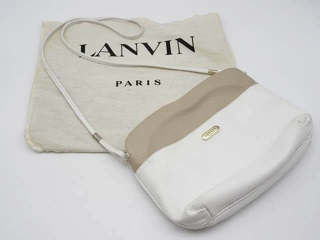 LANVIN PARIS（ランバン パリス）　ショルダーバッグ　白　レザー　鞄