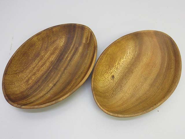 木製プレート　2枚セット　大皿　楕円　オーバル