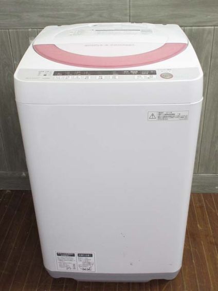 SHARP(シャープ)　洗濯機　6kg　ホワイト×ピンク