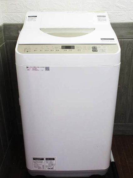 シャープ　縦型洗濯乾燥機　5.5kg　ゴールド系