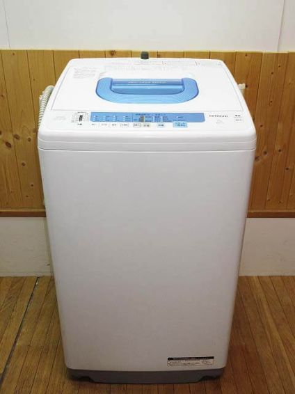日立　洗濯機　7kg　ホワイト　お湯取ホース付き