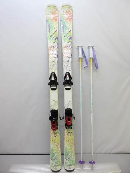 カザマ　ジュニア　スキー3点セット　145cm　ホワイト系