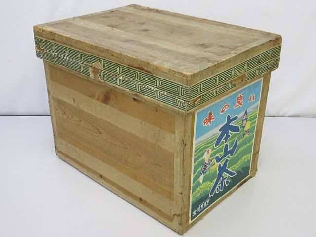 茶箱　中型　木箱　収納箱　保存箱　木製　昭和レトロ　望月商店