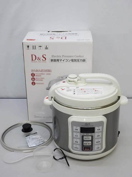 D&S　家庭用マイコン電気圧力鍋　4.0L　ホワイト