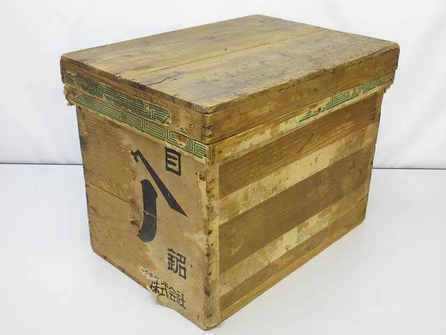 茶箱　中型　木箱　収納箱　保存箱　木製　昭和レトロ