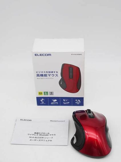 ELECOM（エレコム）　ワイヤレスマウス　レッド　5ボタン
