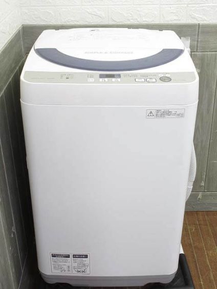 　SHARP（シャープ）　縦型洗濯機　5.5kg　グレー系　分解清掃済み