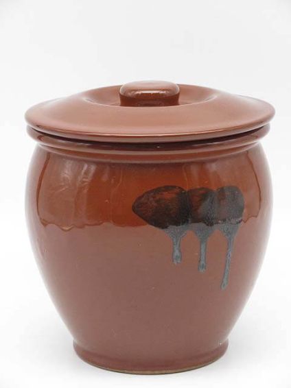 久松窯　飲食物容器　1号　漬物容器　丸壺　陶器製　蓋付き