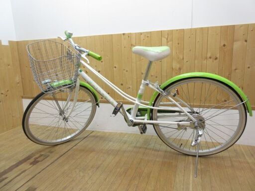 valencia　子供用自転車　24インチ　ライムグリーン　鍵×2個　カゴ・ライト付き