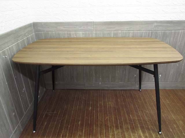 ダイニングテーブル　ブラウン系×ブラック　140×80cm
